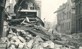 Maisons détruites par le bombardement rue du Petit Séminaire