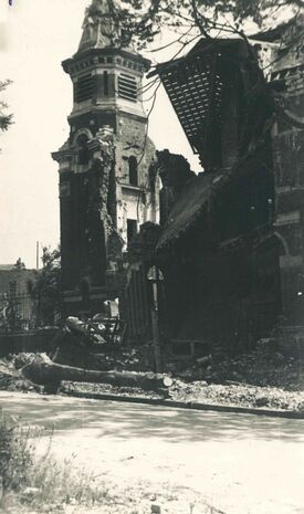 Église Saint Druon détruite par le bombardement