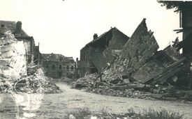 Maisons détruites par les bombardements quartier Victor Hugo, rue Parsy
