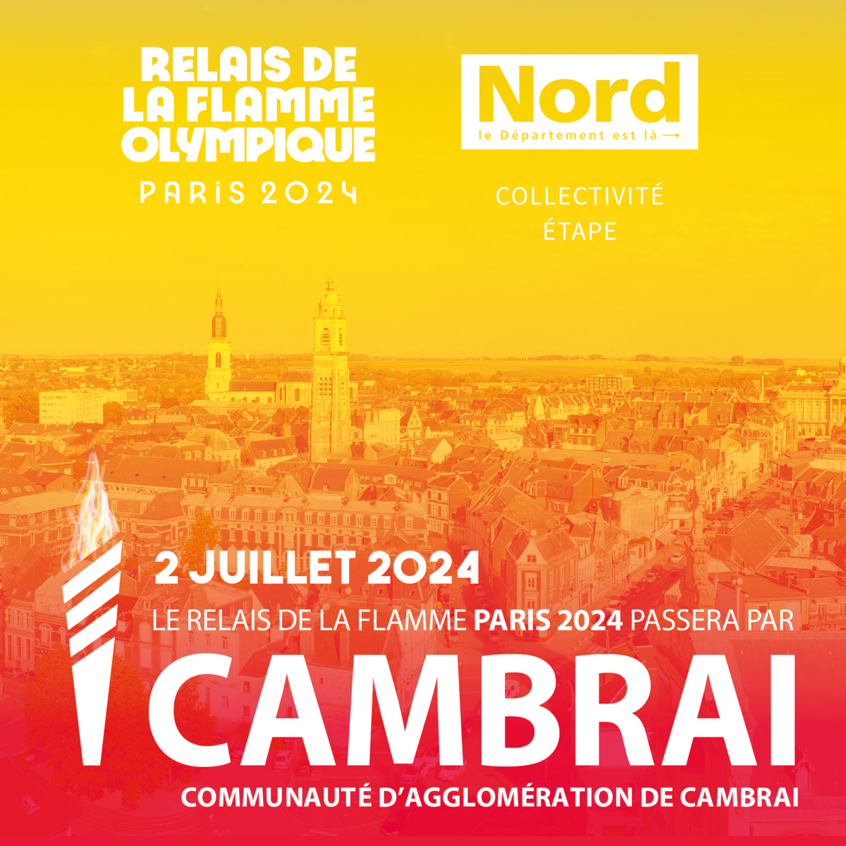 Relais de la flamme Olympique Paris 2024 - Cambrai